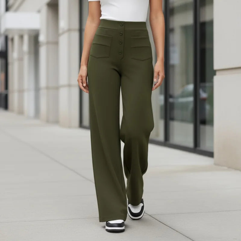 ELEGANTIEE | Perfect Fit High-Waisted Casual Pants