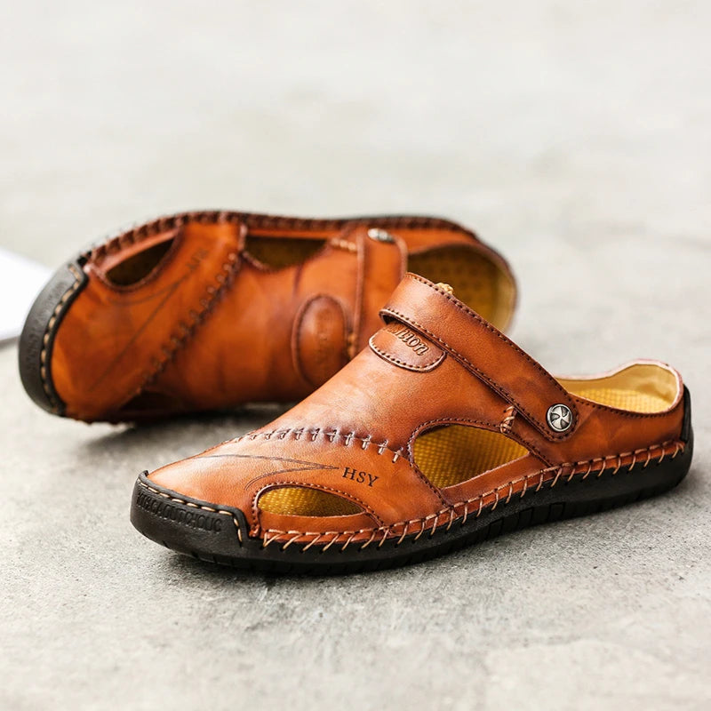 ELEGANTIEE | Orthopaedic leather sandals for men