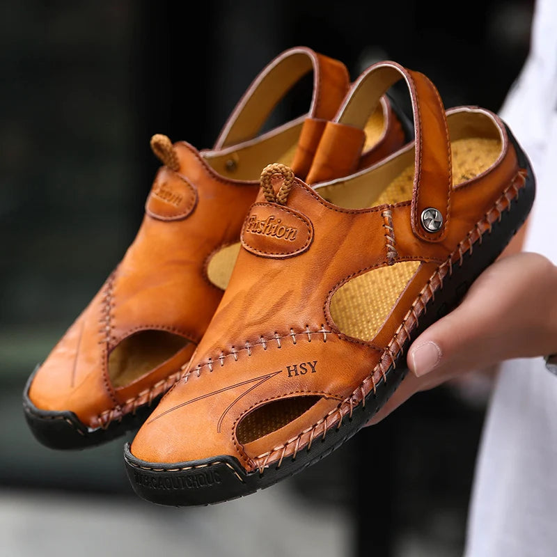 ELEGANTIEE | Orthopaedic leather sandals for men