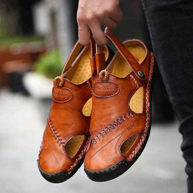 ELEGANTIEE | Orthopaedic leather sandals for men