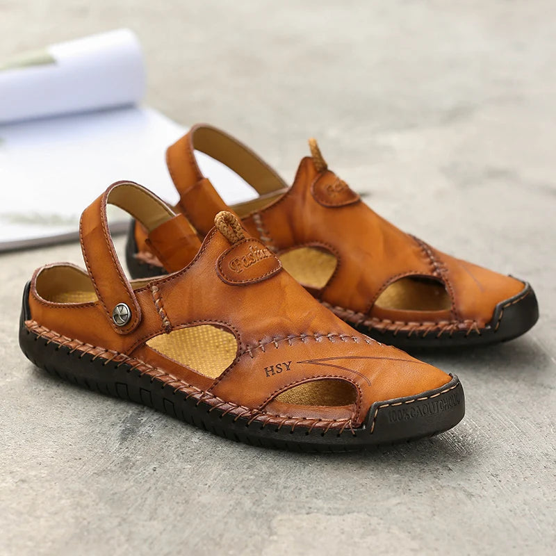 ELEGANTIEE | Orthopaedic leather sandals for men