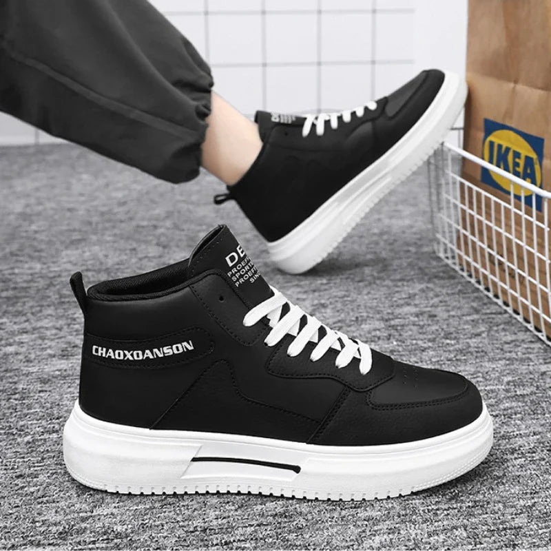 ELEGANTIEE | Leather sneakers for men: Comfort and style