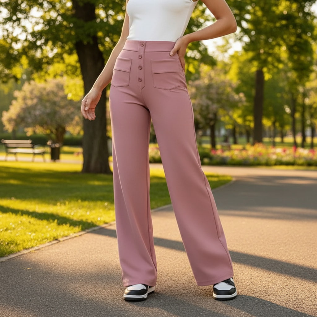 ELEGANTIEE | Perfect Fit High-Waisted Casual Pants