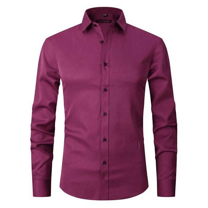 ELEGANTIEE| ElasticFit™ – Slim Shirt Anti-Crease Premium