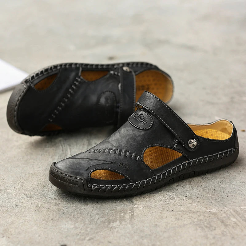 ELEGANTIEE | Orthopaedic leather sandals for men