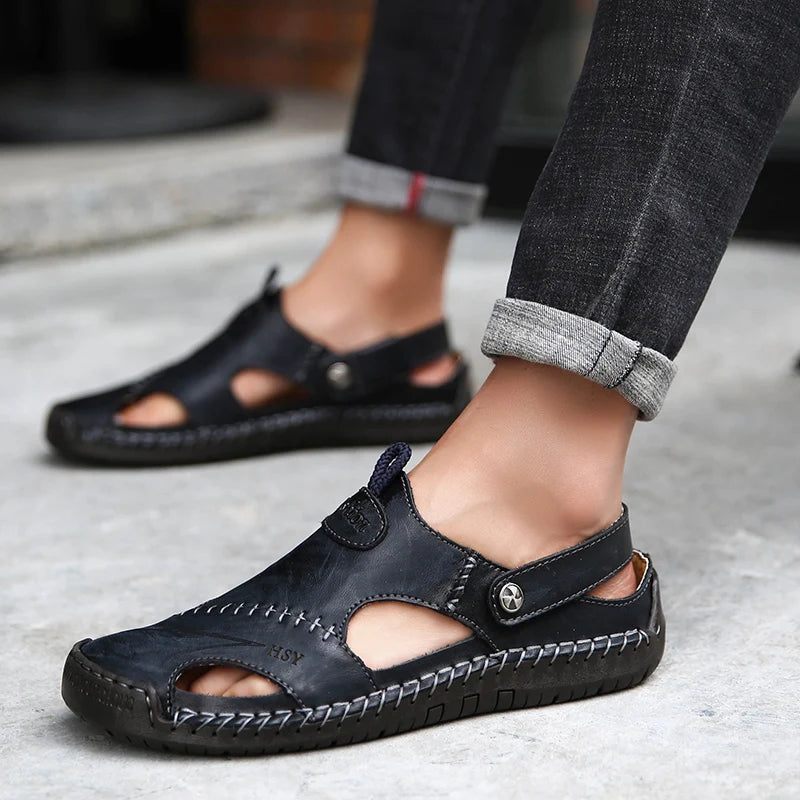 ELEGANTIEE | Orthopaedic leather sandals for men
